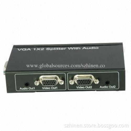 Superior Manner 1 x 2 VGA Splitter with Audio, 500MHz Amplifier Bandwidth